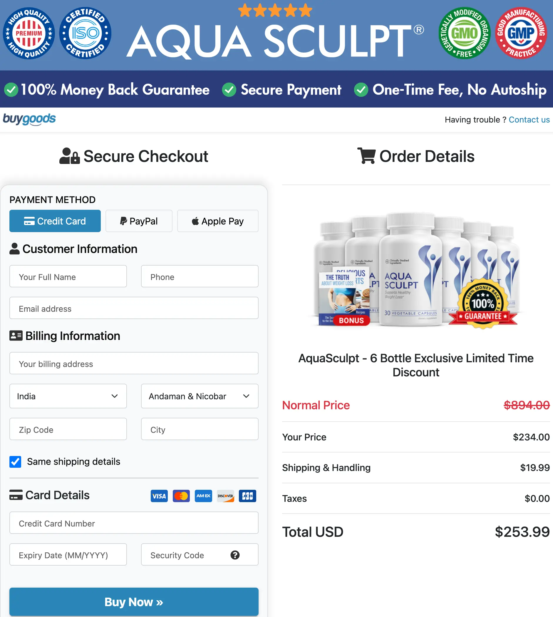 aquasculpt-order-page